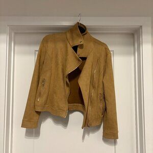 ALYA Faux Suede Moto Biker Jacket - M